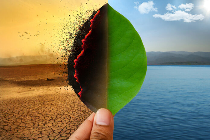 Climate change and global warming concept.