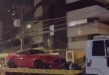 Acidente em Belém: Mustang de Luxo Colide com Veículos Estacionados no Umarizal