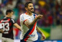 Everaldo critica decisão do VAR após vitória do Bahia sobre Athletico 3 a 0 do Esporte Clube Bahia sobre o Athletico Paranaense, nesta quarta-feira, 1