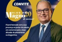 Jantar de 20 anos do Blog do Magno tem ingressos esgotando rapidamente Jantar de 20 anos do Blog do Magno tem ingressos esgotando rapidamente