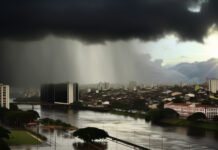Pernambuco enfrenta alerta de fortes chuvas nesta segunda-feira Imagem gerada com IA