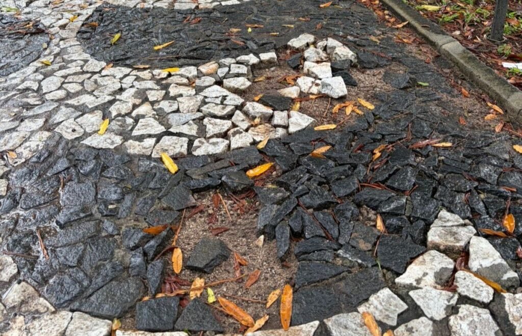 Calçada da Praça de Casa Forte sofre com falta de manutenção