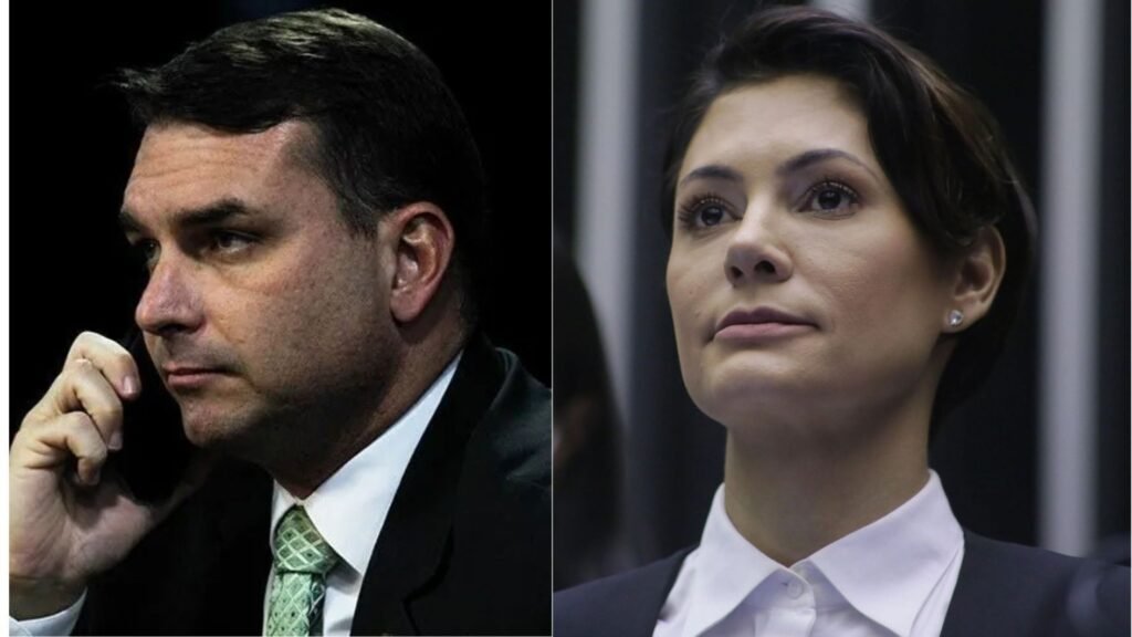 Michelle Bolsonaro evita comentar crise envolvendo Flávio e Vorcaro