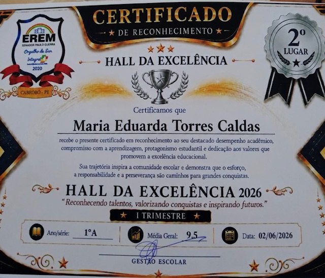 Estudante de Cabrobó se destaca no Hall da Excelência 2026