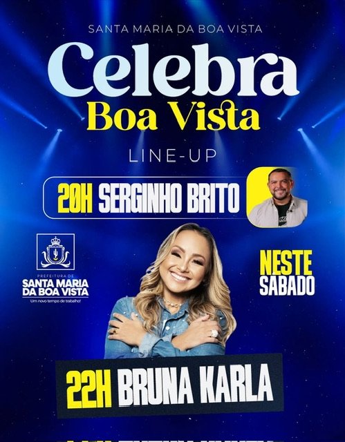 Celebra Boa Vista traz Serginho Brito e Bruna Karla para noite de louvor