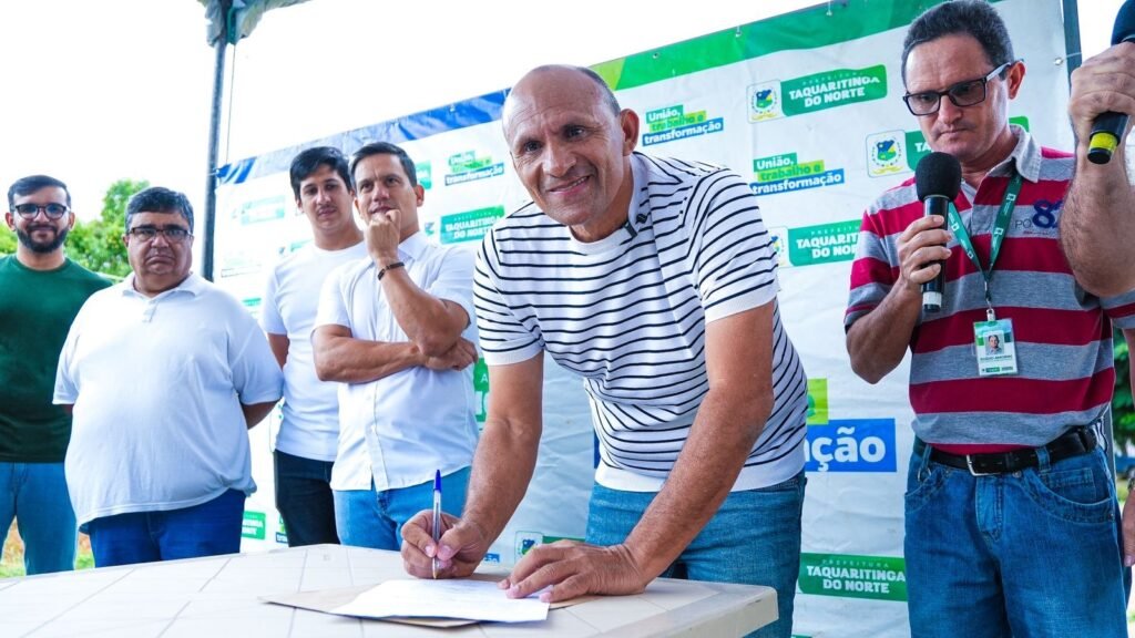 Gena Lins inicia revitalização da entrada de Taquaritinga do Norte com ordem de serviço