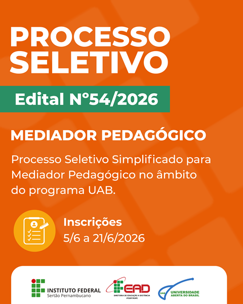 Ifsertãope abre inscrições para mediadores pedagógicos em cursos Ead
