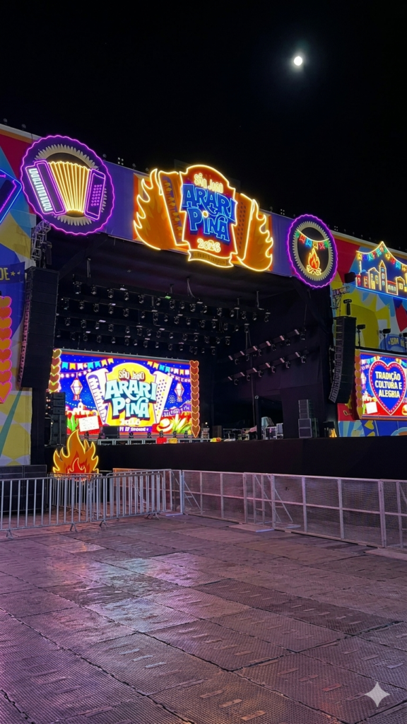 Araripina finaliza preparativos para o São João 2026 com estrutura monumental e cores vibrantes