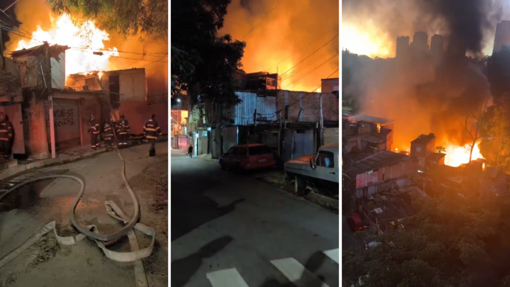 Incêndio em Paraisópolis deixa 150 famílias desabrigadas