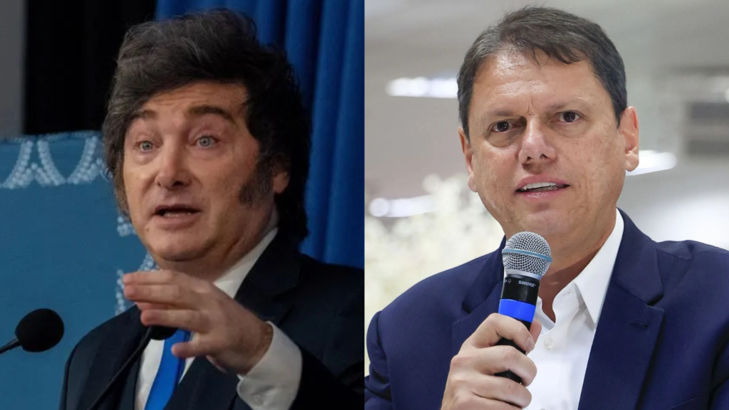 Tarcísio de Freitas homenageia presidente argentino Javier Milei com Ordem do Ipiranga