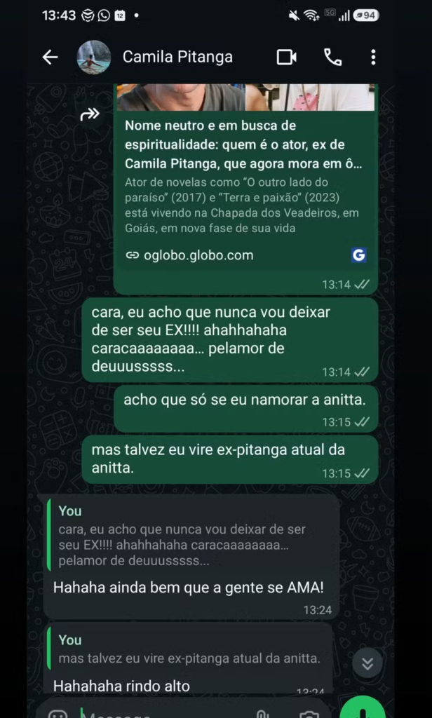 Angel Ferreira comenta sobre ser lembrado como 'ex de Camila Pitanga'