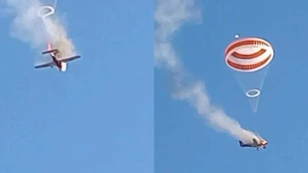 Paraquedas de avião salva piloto em emergência em Minas Gerais