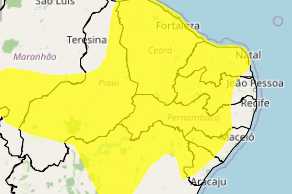 Pernambuco em alerta para vendaval com risco potencial nesta terça-feira