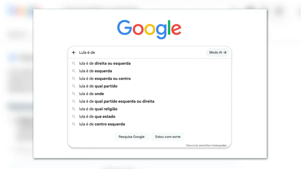 Busca por ideologia de Lula lidera interesse no Google