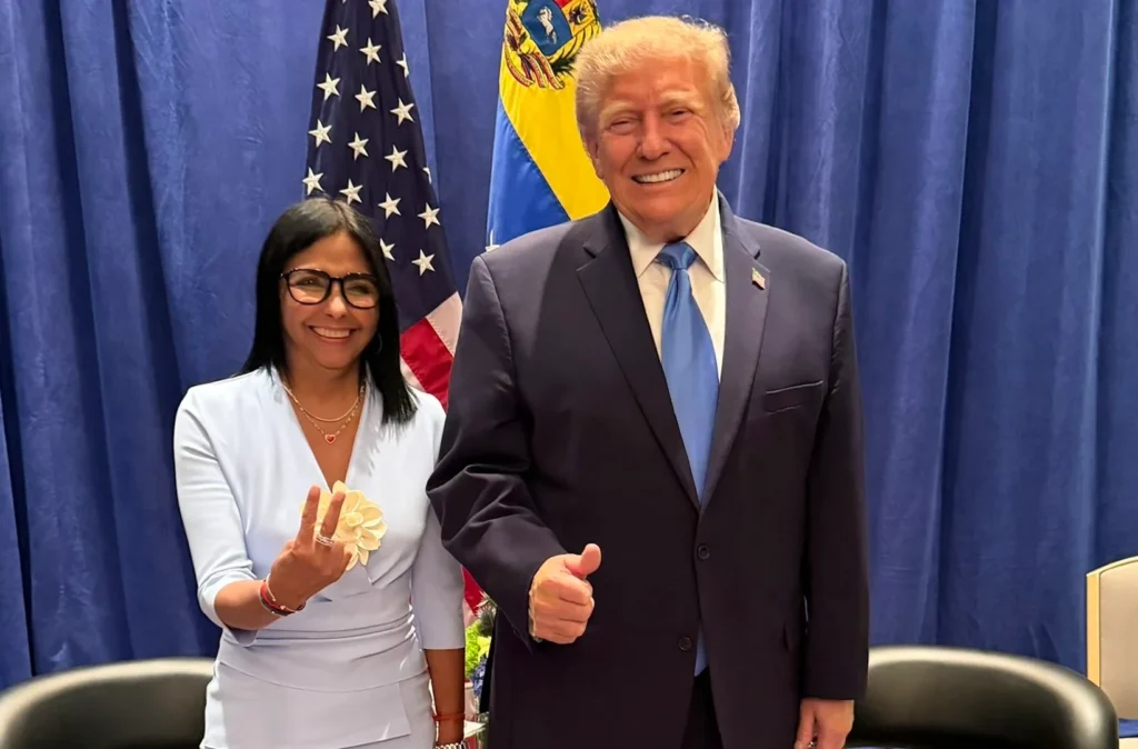 Encontro entre Trump e Delcy Rodríguez marca nova fase nas relações Eua-venezuela
