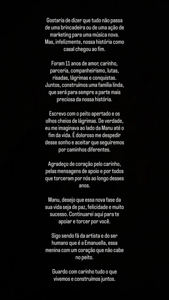 Anderson Halliday fala sobre separação de Manu Bahtidão após 11 anos