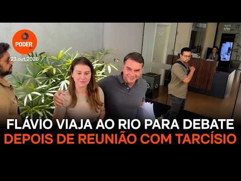 Flávio Bolsonaro participa de debate no Rio após reunião estratégica com Tarcísio