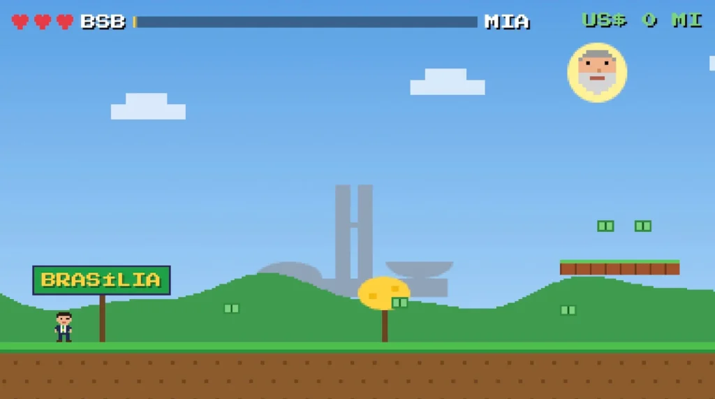 Jogo satírico inspirado em Mario destaca figuras políticas brasileiras