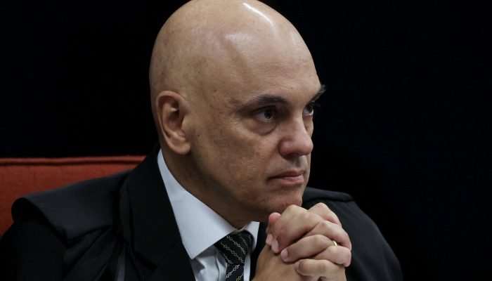 O ministro do Supremo Tribunal Federal do Brasil, Alexandre de Moraes, durante julgamento do ex-p...