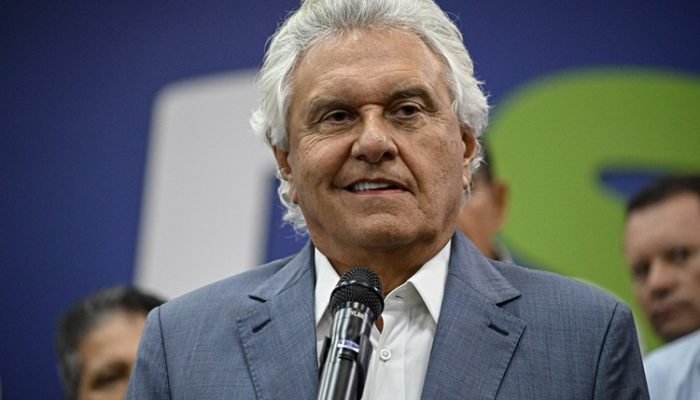 O governador de Goiás, Ronaldo Caiado, durante o lançamento da pré-candidatura à presidência...