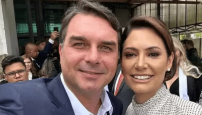 Flávio e Michelle Bolsoanro - Reprodução Redes Sociais