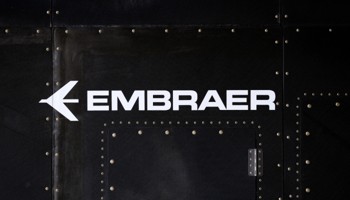 Logo da Embraer 3/7/2024 REUTERS/Amanda Perobelli/Arquivo
