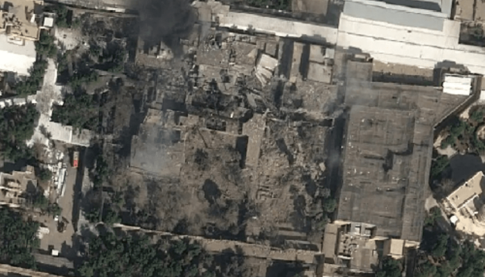 Imagem de satélite do complexo que seria do aiatolá Ali Khamenei em Teerã (Airbus/Soar Atlas)