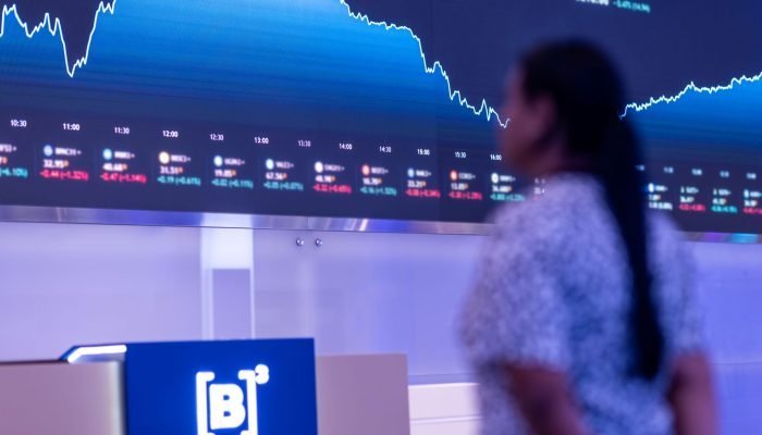 Mulher observa cotações na B3 (Foto: Reprodução/B3)