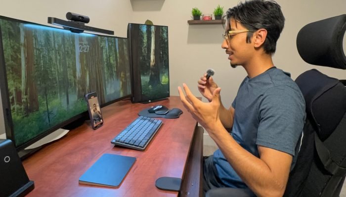 Nav Karmacharya, um analista de segurança cibernética de 23 anos, registra diariamente suas pos...