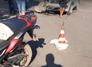 Acidente fatal entre carro e moto no centro de Araripina