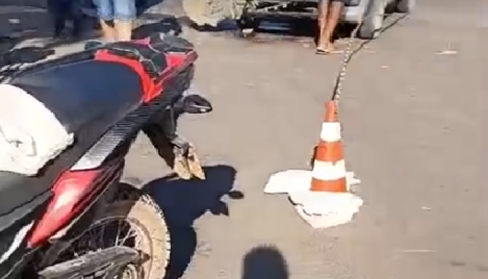 Acidente fatal entre carro e moto no centro de Araripina