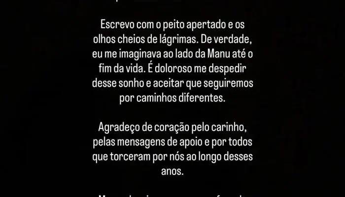 Anderson Halliday fala sobre separação de Manu Bahtidão após 11 anos