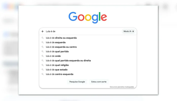 Busca por ideologia de Lula lidera interesse no Google