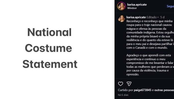 Ex-miss Universo Canadá critica apropriação cultural em concurso