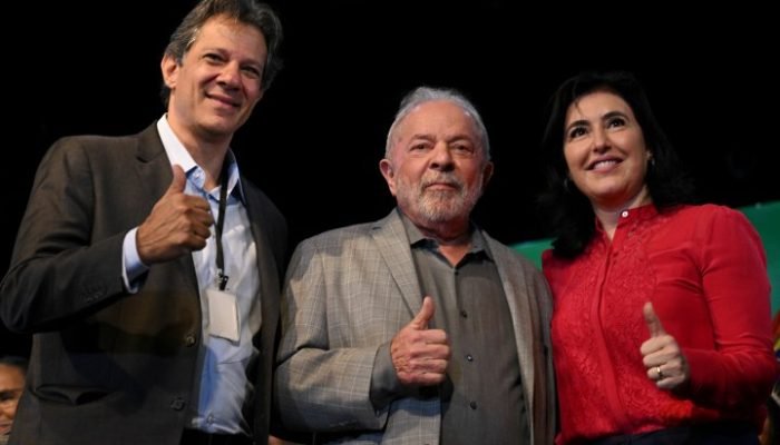Fernando Haddad, Lula e Simone Tebet (Foto: Reprodução/YouTube/@canalGov)