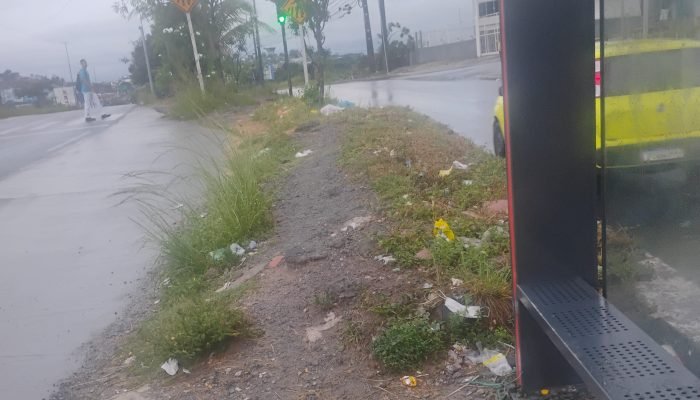 Descarte de entulhos na PE-15 gera transtornos para pedestres