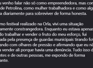 Microempreendedora de Petrolina denuncia restrições para vender na Orla e busca esclarecimentos