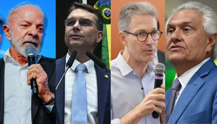 Pesquisa aponta empate técnico de Lula com Flávio, Zema e Caiado