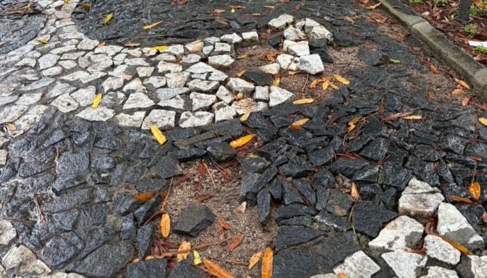 Calçada da Praça de Casa Forte sofre com falta de manutenção