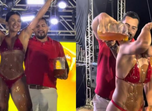 Prefeito realiza tradicional banho de mel em evento cultural