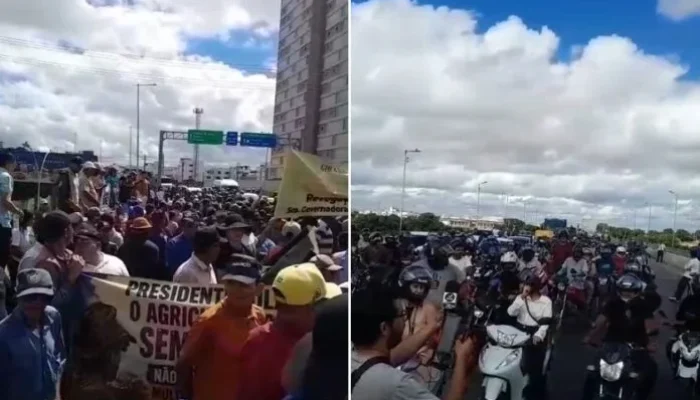 Agricultores bloqueiam ponte em protesto contra demarcação ambiental