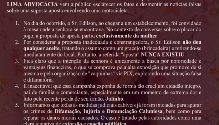 Homem nega aposta por relação sexual e acusa difamação