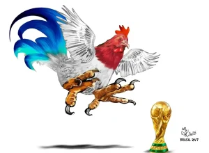 Charge de Aroeira destaca humor no futebol