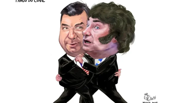 Charge de Aroeira satiriza cenário político com humor