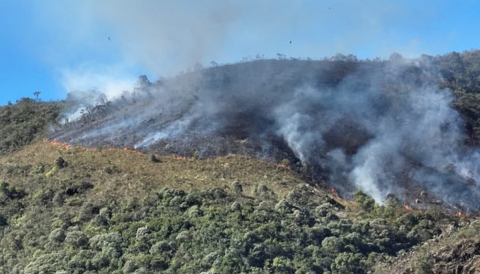 Incêndio ameaça Parque Nacional da Serra do Gandarela em Minas Gerais