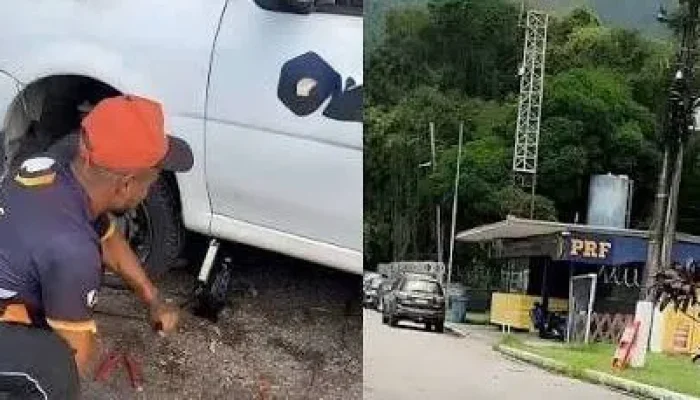 Motorista é multado após pedir ajuda à PRF para trocar pneu furado