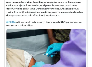 OMS inicia testes de vacina contra nova cepa de ebola na RDC