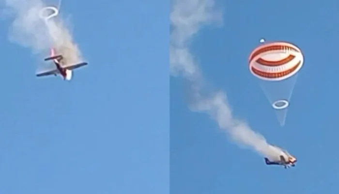 Paraquedas de avião salva piloto em emergência em Minas Gerais