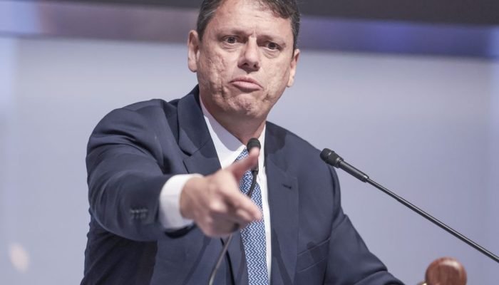 Governador de SP, Tarcísio de Freitas, participa do leilão do PPP novo centro administrativo na...