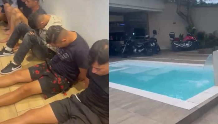 1 de 1 Montagem de foto colorida de suspeitos presos em "Call Center do crime", que funcionava em...
